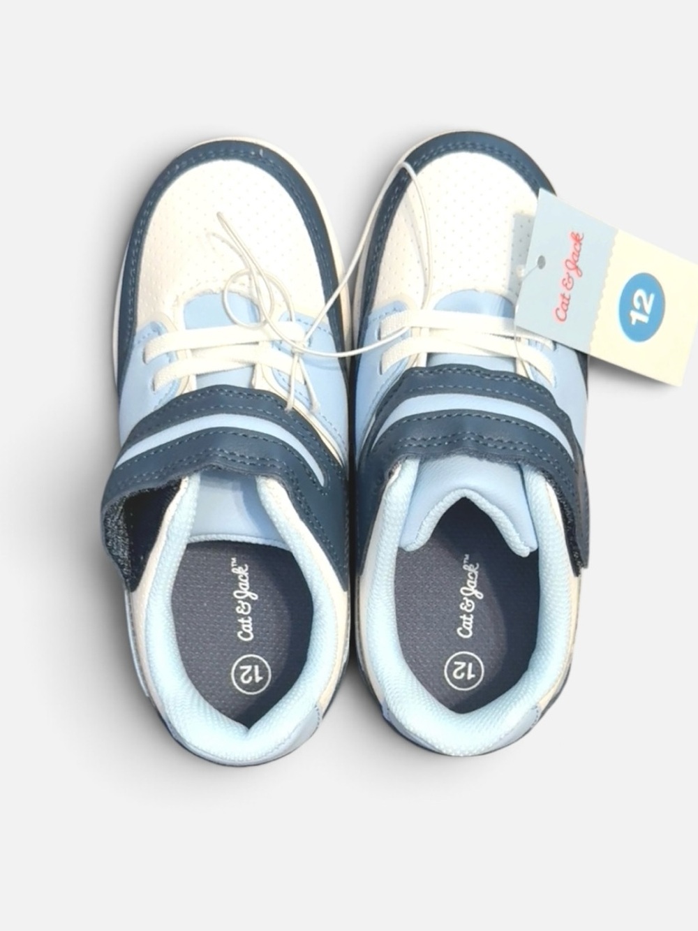 Cat & Jack Light Blue and Navy Velcro Kids Sneakers